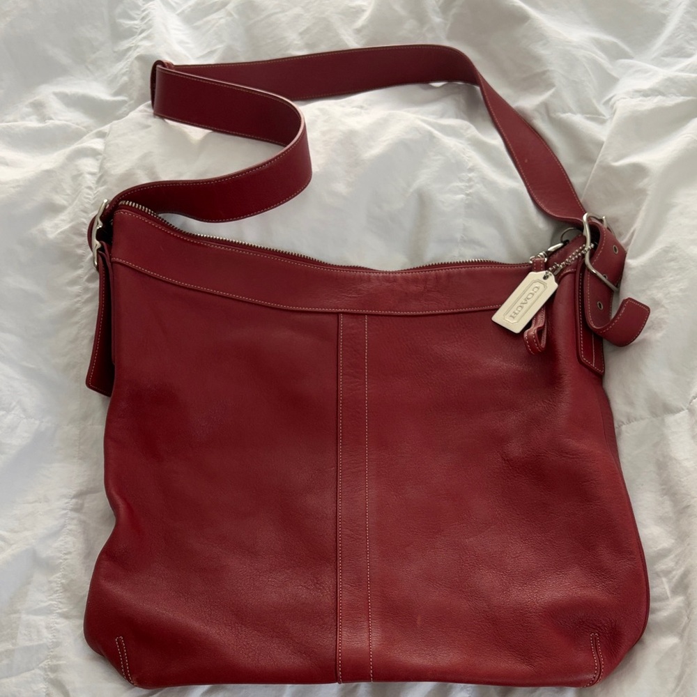 Coach Cherry Red Leather Shoulder Bag